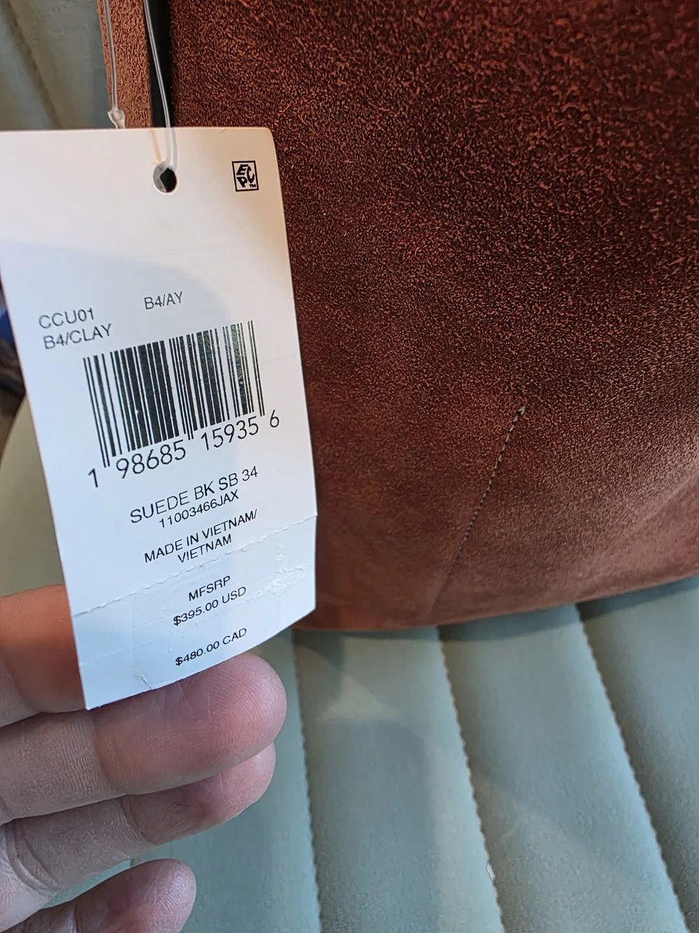 Coach Suede Hobo Bag in Dusty Rose